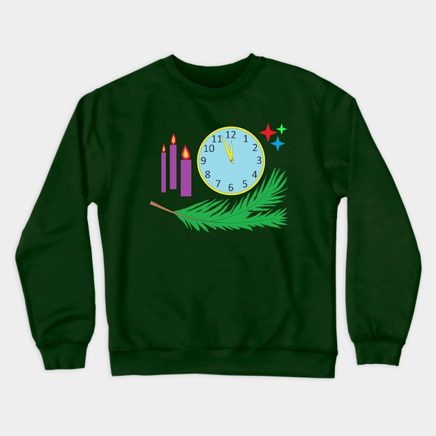 Limited Edition! Happy New Year / Candles and clock V1 Crewneck Sweatshirt by Vladimir Zevenckih